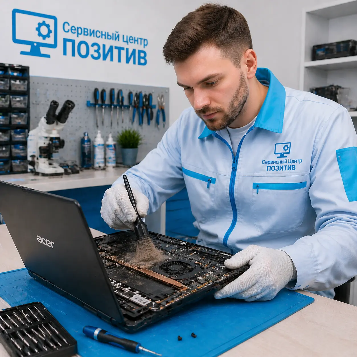 Чистка ноутбука Acer от пыли в Калуге | Замена термопасты