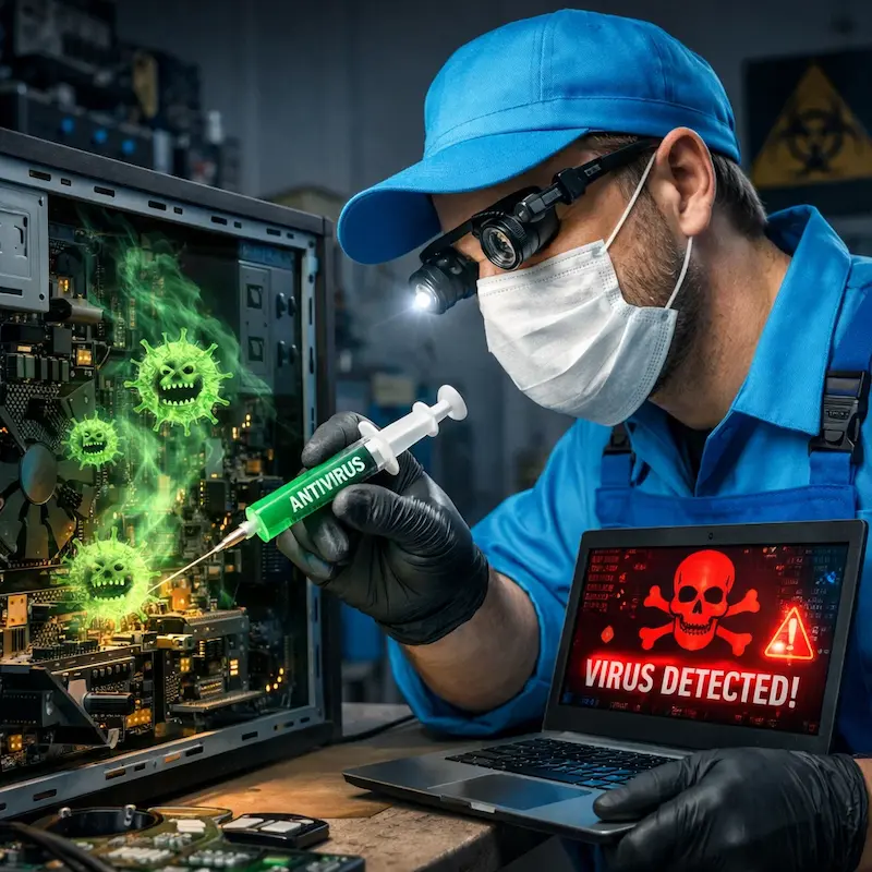 Лечение компьютера от вирусов в Калуге на дому